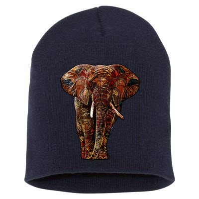 Elephant African Pattern Short Acrylic Beanie