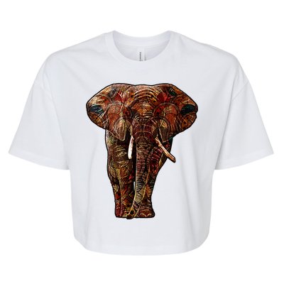 Elephant African Pattern Bella+Canvas Jersey Crop Tee