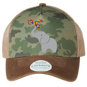 Elephant Autism Awareness Ribbon Legacy Tie Dye Trucker Hat