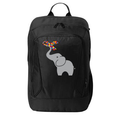 Elephant Autism Awareness Ribbon City Backpack