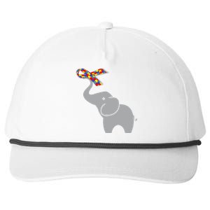 Elephant Autism Awareness Ribbon Snapback Five-Panel Rope Hat