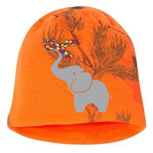 Elephant Autism Awareness Ribbon Kati - Camo Knit Beanie