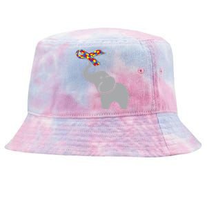 Elephant Autism Awareness Ribbon Tie-Dyed Bucket Hat