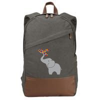 Elephant Autism Awareness Ribbon Cotton Canvas Backpack