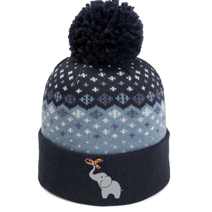 Elephant Autism Awareness Ribbon The Baniff Cuffed Pom Beanie