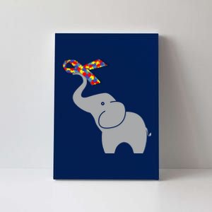 Elephant Autism Awareness Ribbon Canvas