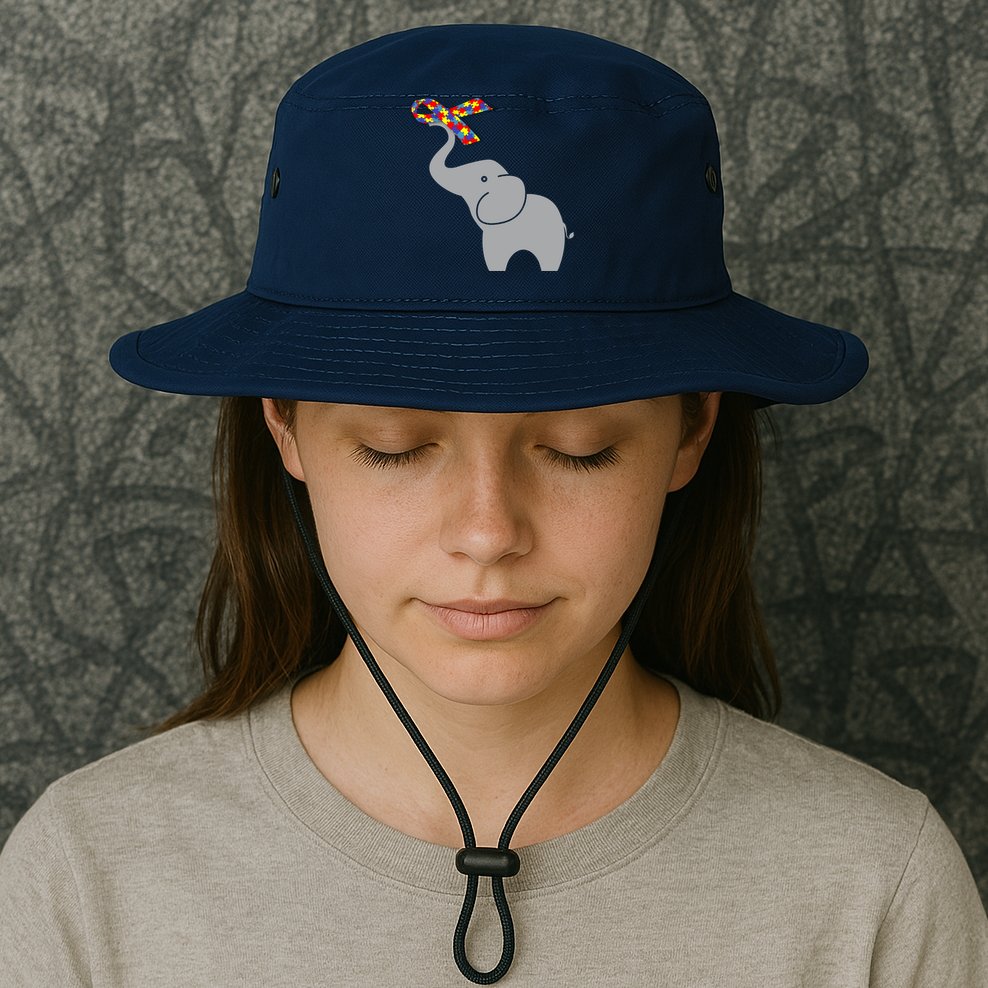 Elephant Autism Awareness Ribbon Bucket Hat