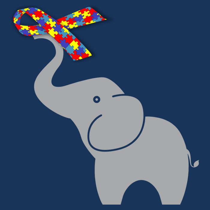 Elephant Autism Awareness Ribbon Cooling Performance Long Sleeve Crew