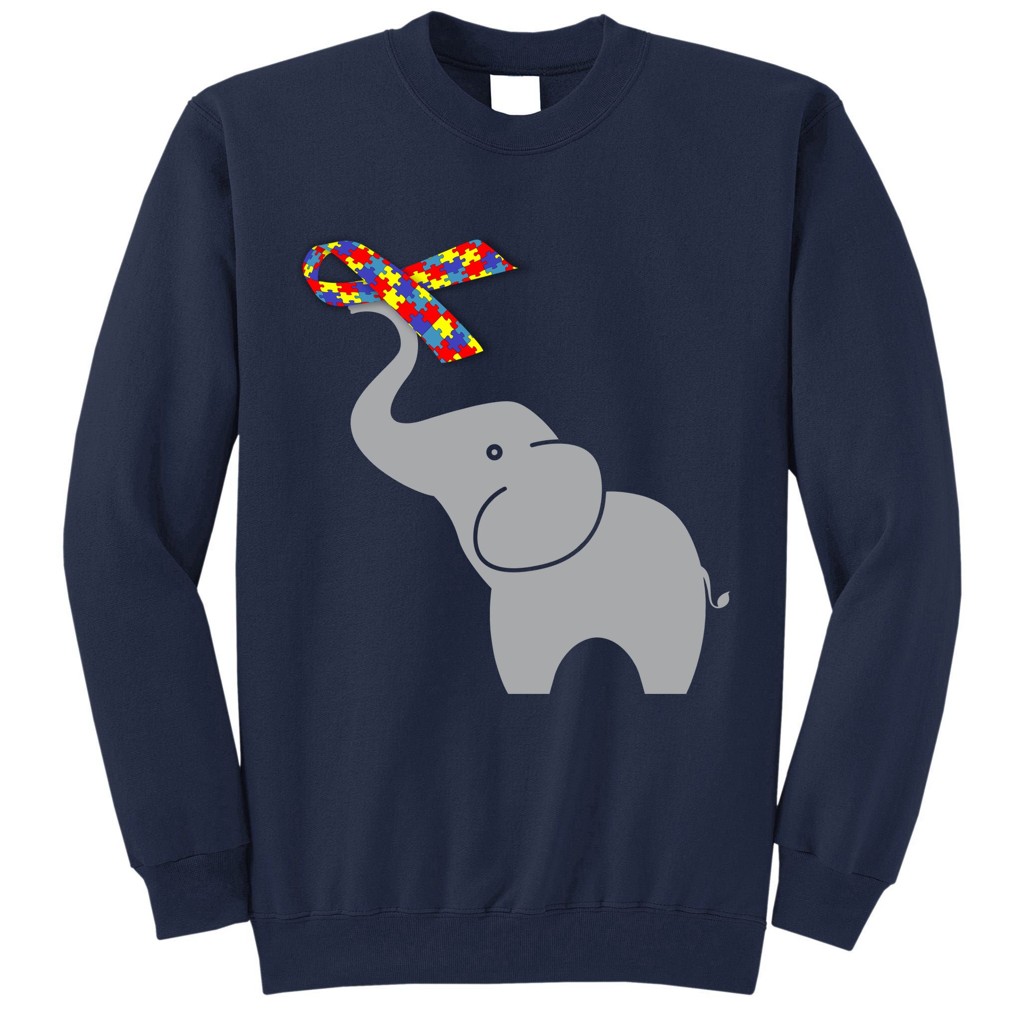 Elephant Autism Awareness Ribbon Tall Sweatshirt