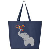 Elephant Autism Awareness Ribbon 25L Jumbo Tote