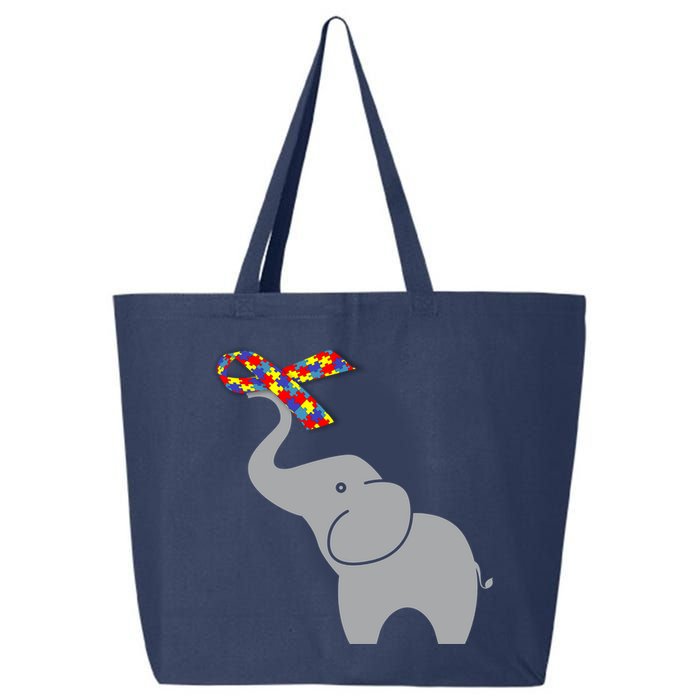 Elephant Autism Awareness Ribbon 25L Jumbo Tote