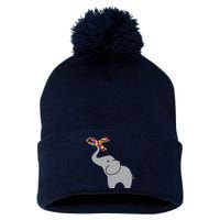 Elephant Autism Awareness Ribbon Pom Pom 12in Knit Beanie