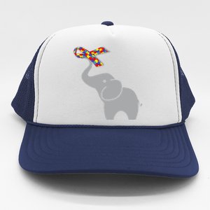 Elephant Autism Awareness Ribbon Trucker Hat