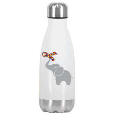 Elephant Autism Awareness Ribbon Stainless Steel Insulated Water Bottle