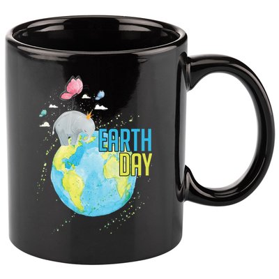 Elephant Earth Day 11oz C Handle Ceramic Mug