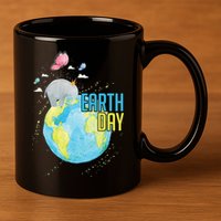 Elephant Earth Day 11oz C Handle Ceramic Mug