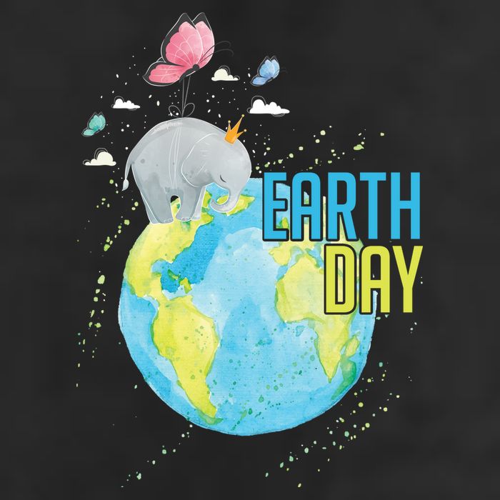 Elephant Earth Day 11oz C Handle Ceramic Mug