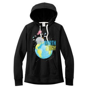 Elephant Earth Day Women's Fleece Hoodie