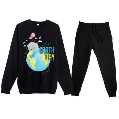 Elephant Earth Day Premium Crewneck Sweatsuit Set