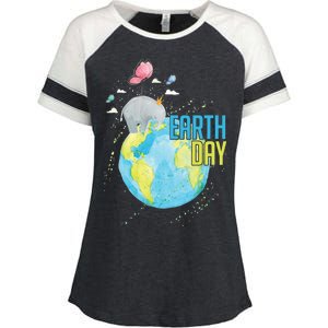 Elephant Earth Day Enza Ladies Jersey Colorblock Tee