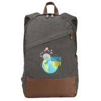 Elephant Earth Day Cotton Canvas Backpack