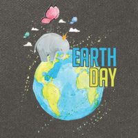 Elephant Earth Day Cotton Canvas Backpack