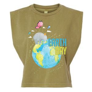 Elephant Earth Day Garment-Dyed Women's Muscle Tee