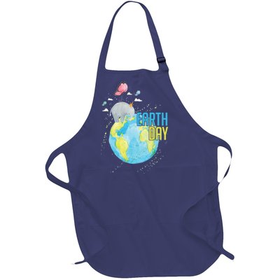 Elephant Earth Day Full-Length Apron With Pockets