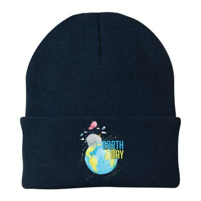 Elephant Earth Day Knit Cap Winter Beanie