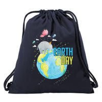 Elephant Earth Day Drawstring Bag