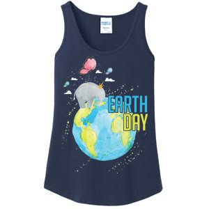 Elephant Earth Day Ladies Essential Tank