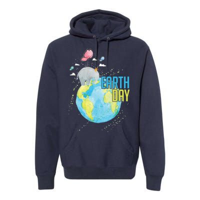 Elephant Earth Day Premium Hoodie