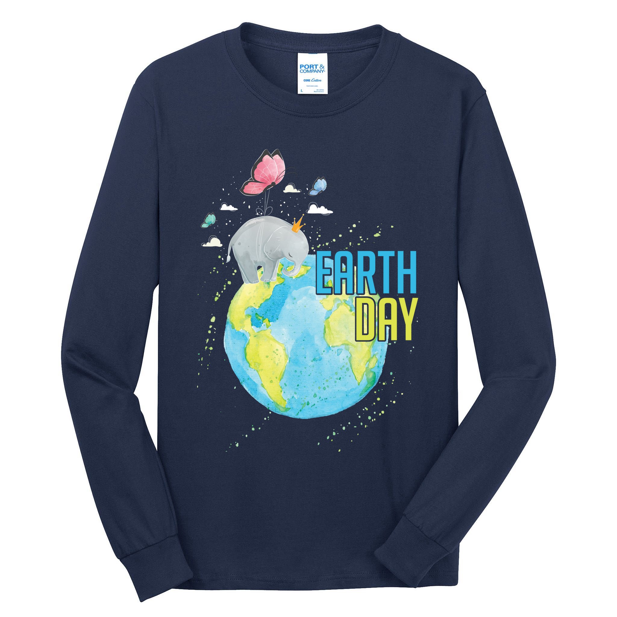 Elephant Earth Day Tall Long Sleeve T-Shirt