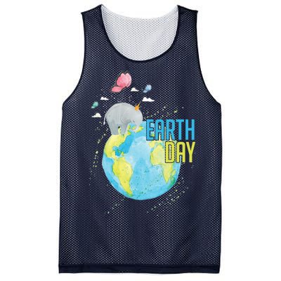 Elephant Earth Day Mesh Reversible Basketball Jersey Tank