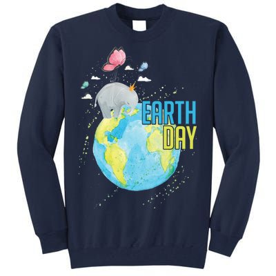 Elephant Earth Day Tall Sweatshirt