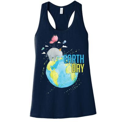 Elephant Earth Day Women's Racerback Tank