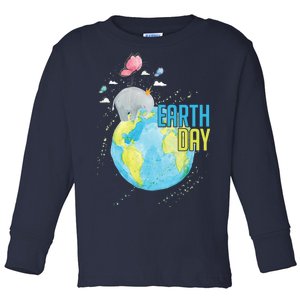 Elephant Earth Day Toddler Long Sleeve Shirt