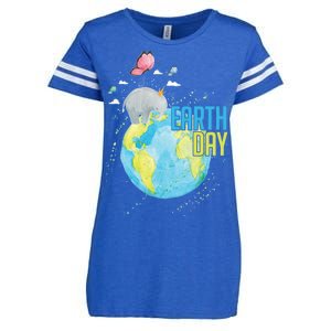 Elephant Earth Day Enza Ladies Jersey Football T-Shirt