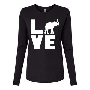 Elephant Love Womens Cotton Relaxed Long Sleeve T-Shirt