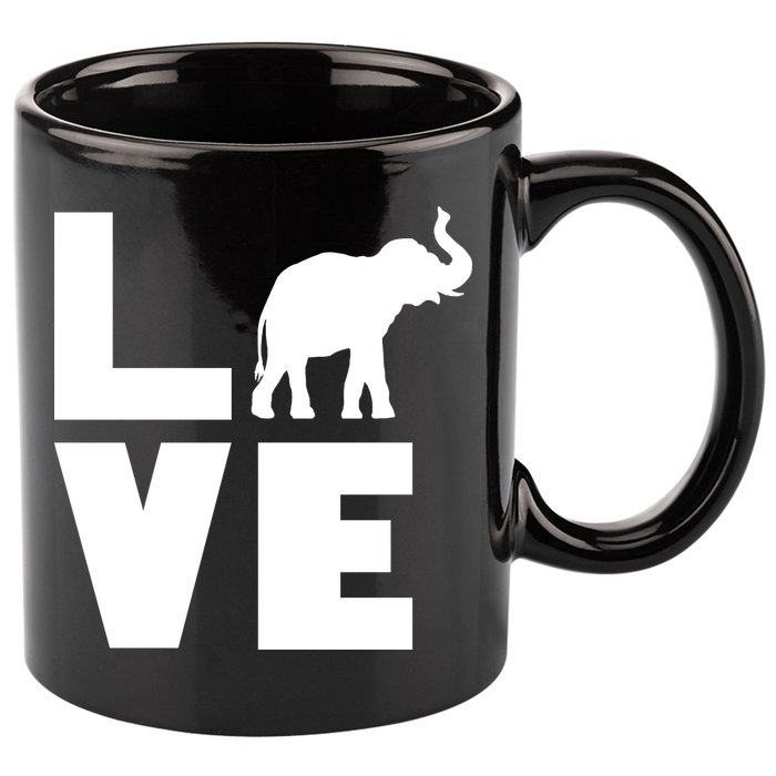 Elephant Love 11oz C Handle Ceramic Mug