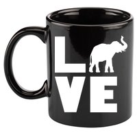 Elephant Love 11oz C Handle Ceramic Mug