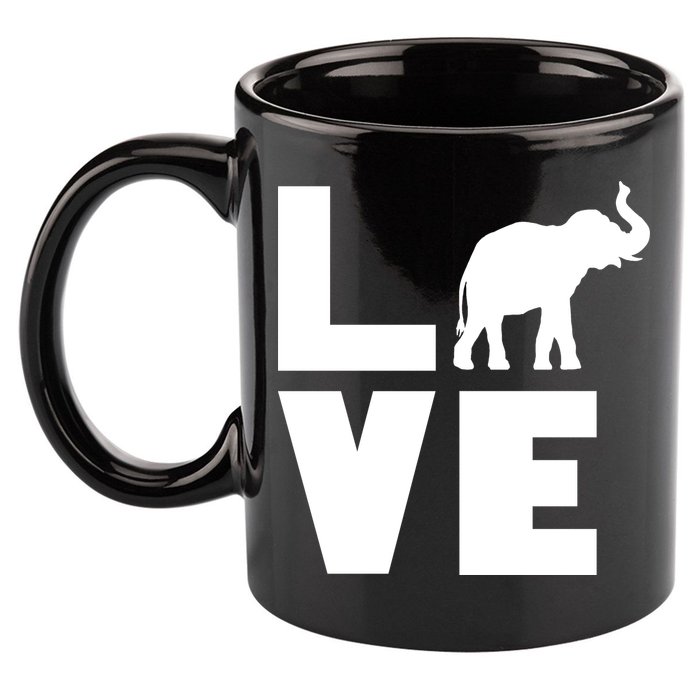 Elephant Love 11oz C Handle Ceramic Mug
