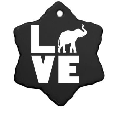 Elephant Love Ceramic Star Ornament