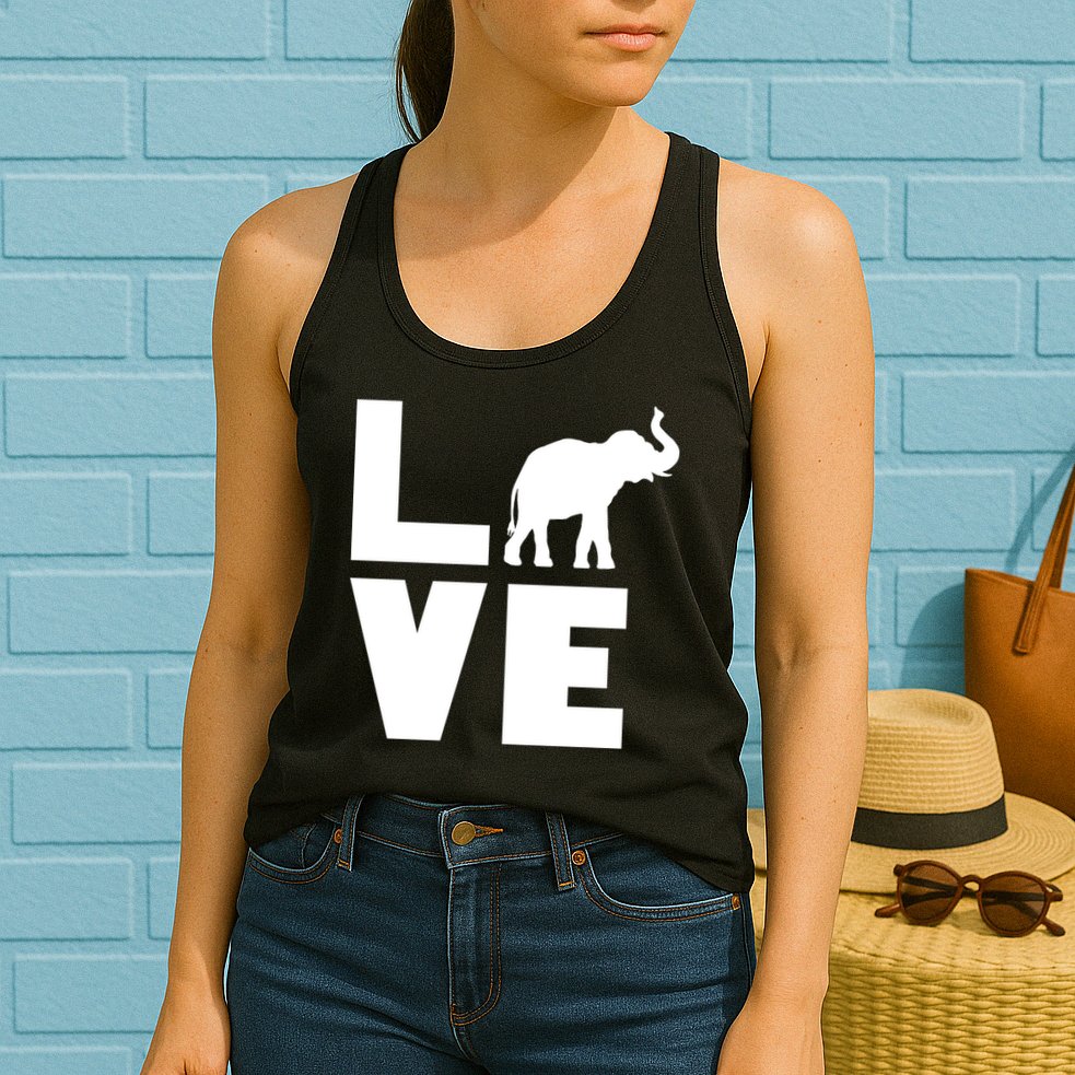 Elephant Love Womens Tank Top