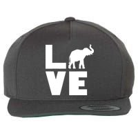 Elephant Love Wool Snapback Cap