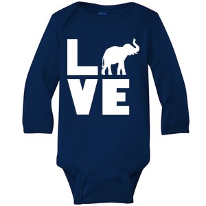 Elephant Love Baby Long Sleeve Bodysuit