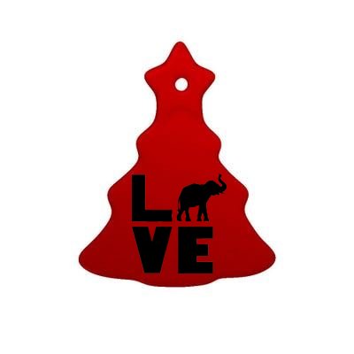 Elephant Love Ceramic Tree Ornament