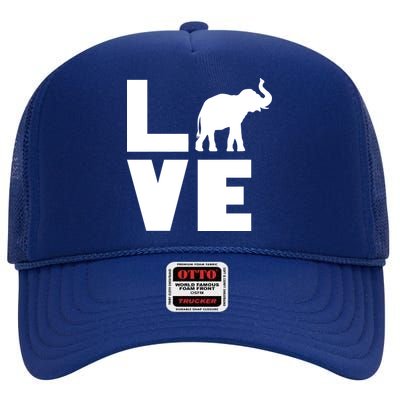 Elephant Love High Crown Mesh Back Trucker Hat