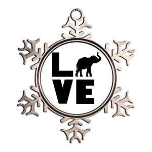 Elephant Love Metallic Star Ornament