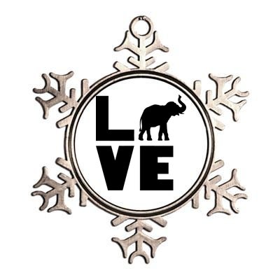 Elephant Love Metallic Star Ornament